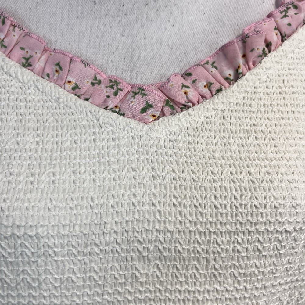 Ivy City Co Emily Dress sz Large Smocked Blue Pink Patchwork Floral Cottage Core - Picture 4 of 10